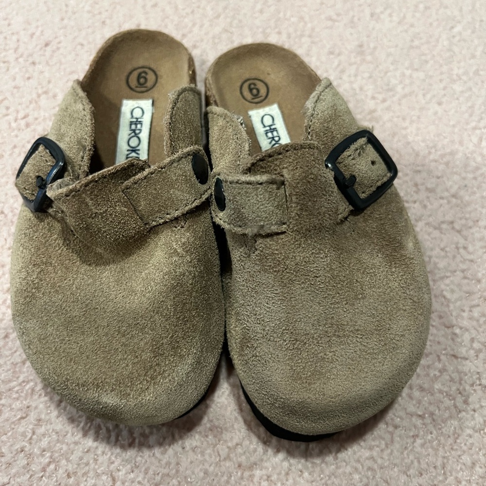 Cherokee Tan Slides Soft Suede Comfort